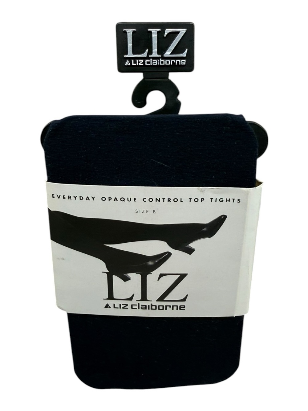 Vtg NWT 1990s Liz Claiborne Opaque Control Top Tights Size B Navy USA